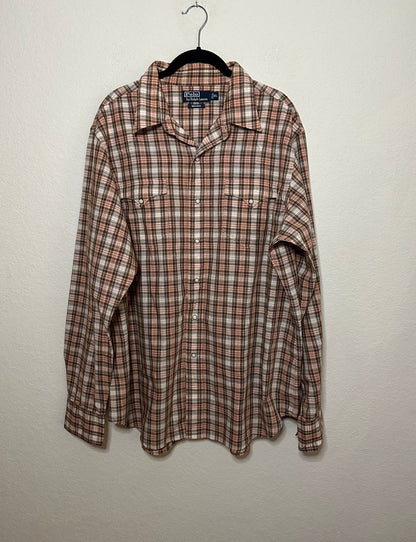 90’s Polo Ralph Lauren Western Pearl Snap Shirt (Unisex XL)