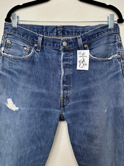 60’s Model - 90’s Vintage LEVI’S Big E 501 Redline Selvedge Jeans USA (33x31.5)