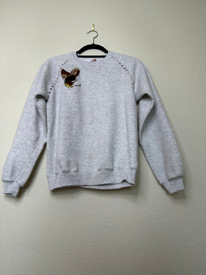 MCA VINTAGE REVIVAL: 80’s Raglan Hand Embroidered Eagle Sweatshirt (Women’s XS/S)