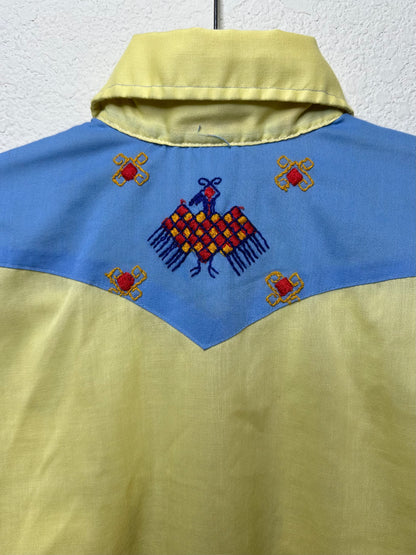 70’s Embroidered Western Pearl Snap Shirt (Women’s S)