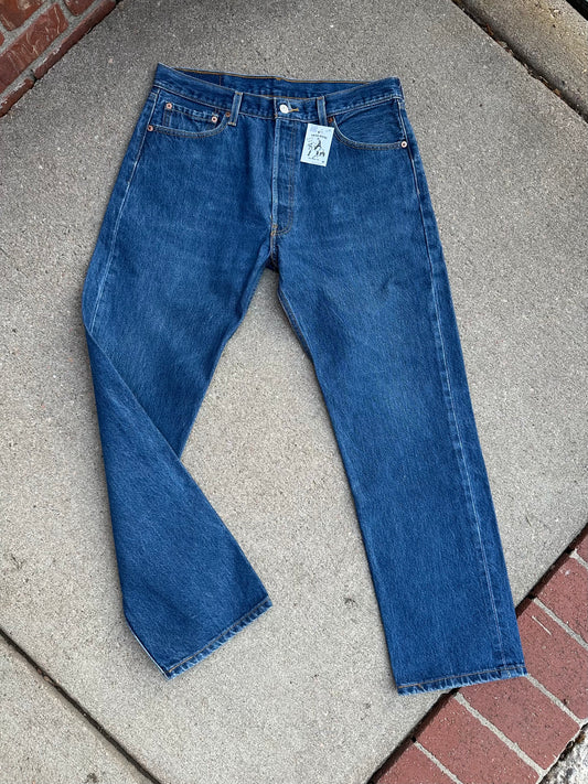 Y2K Levi’s 501xx STF Raw Dark Wash Denim Jeans (Men’s 34x30 / Women’s 32)
