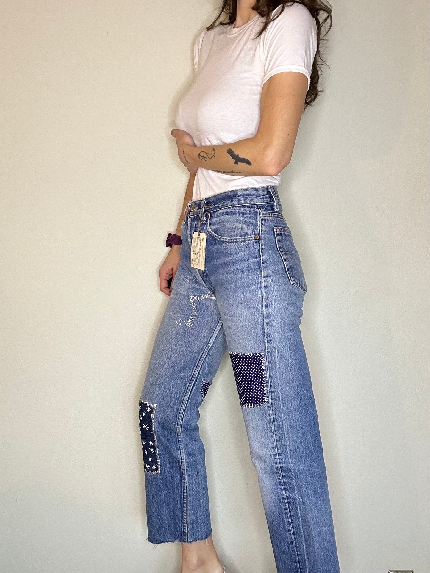 MCA Revival Custom Piece: 80’s Levi’s 501 Sashiko Patched Jeans (30x26 / Modern 6)