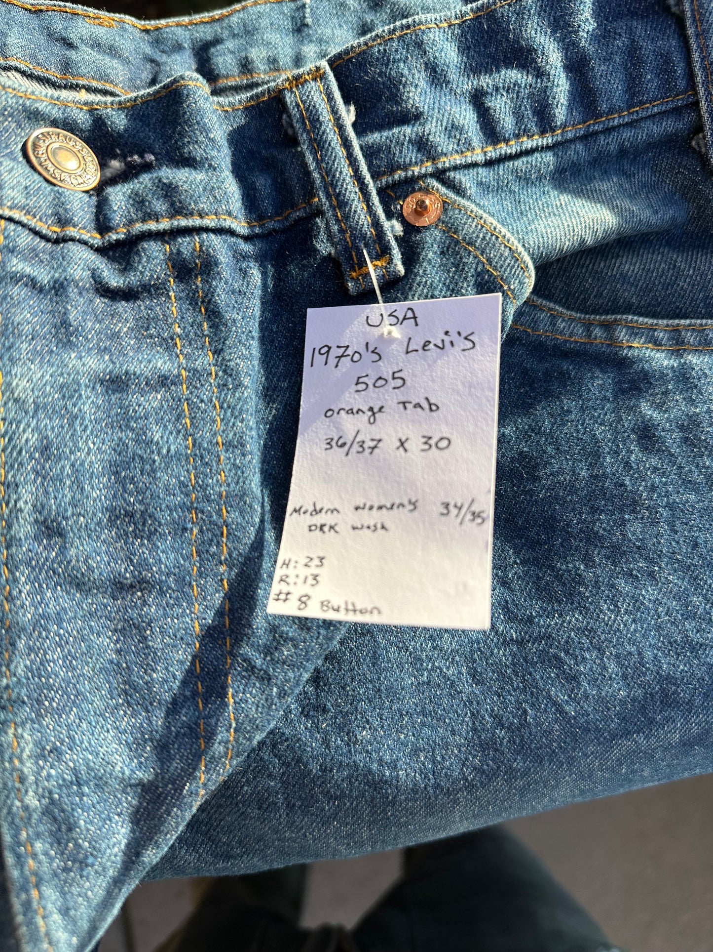 70’s Levi’s 505 Orange Tab #8 Button Talon USA Jeans (Men’s 36x30 / Women’s 34)