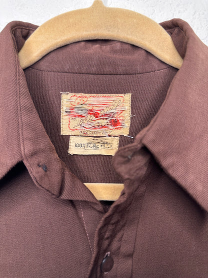 40’s Wool Gabardine Western Shirt (Unisex S)