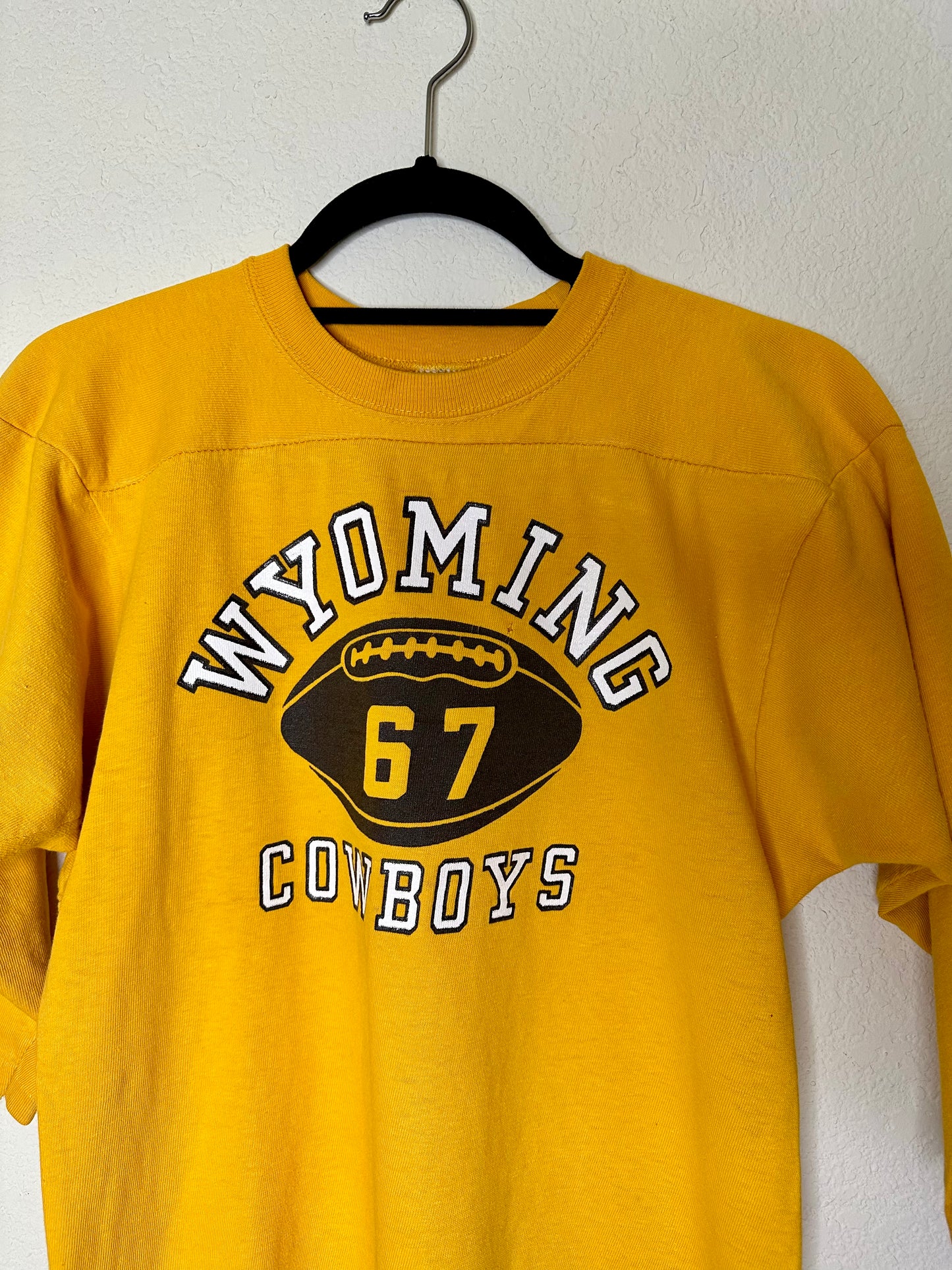 60’s Champion Knitwear Wyoming Cowboys Football Cotton Jersey Tee (Unisex M)