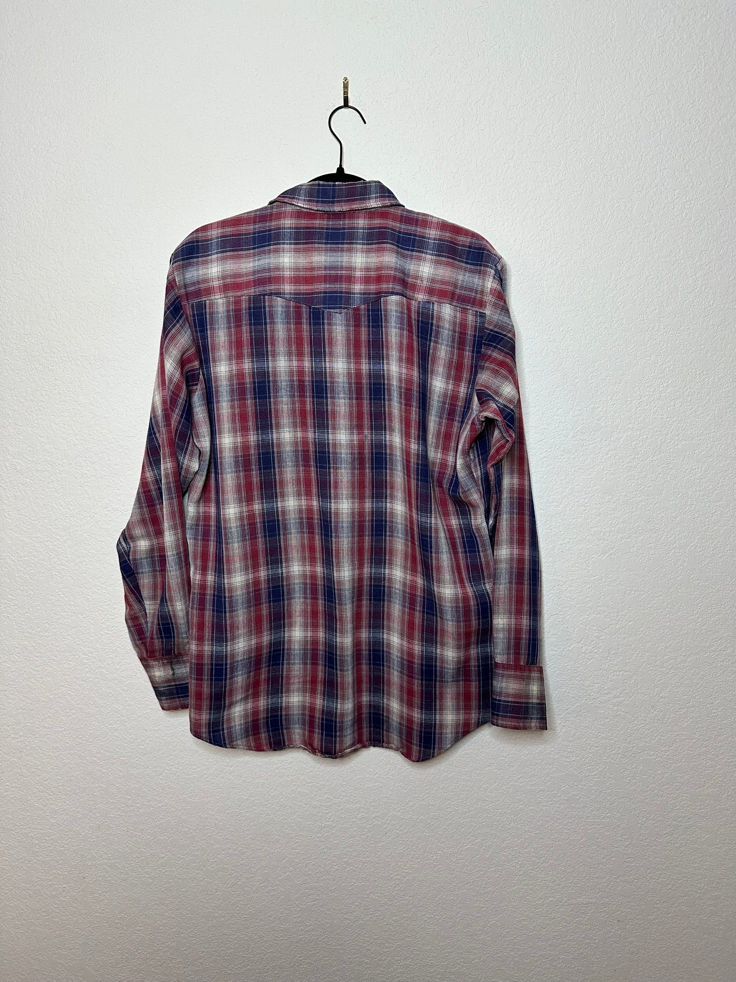 70’s Dee Cee Sawtooth Plaid Knit Western Pearl Snap Shirt (Unisex M)