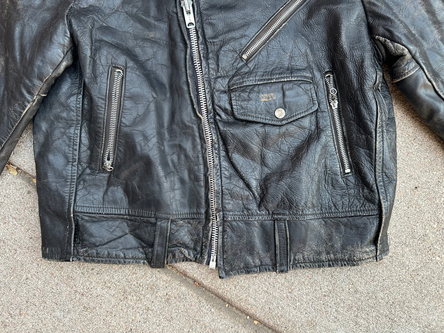 50’s Genuine Steerhide Leather Biker Jacket (Unisex 40/M)