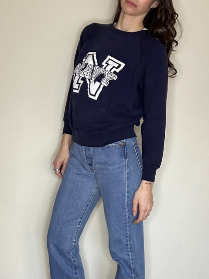 80’s Raglan US Navy Sweatshirt (Women’s S/M)