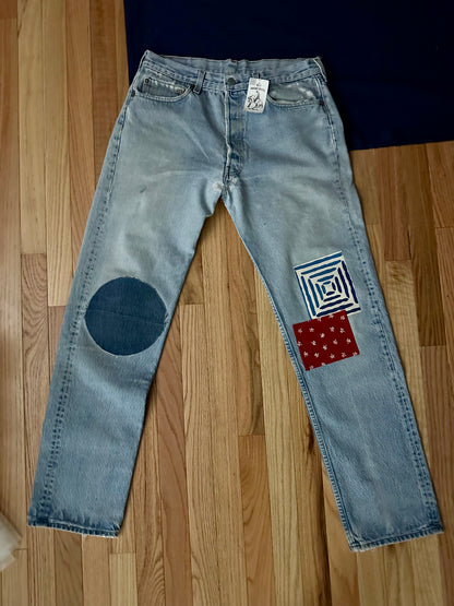 Custom Patchwork Levi’s 501’s
