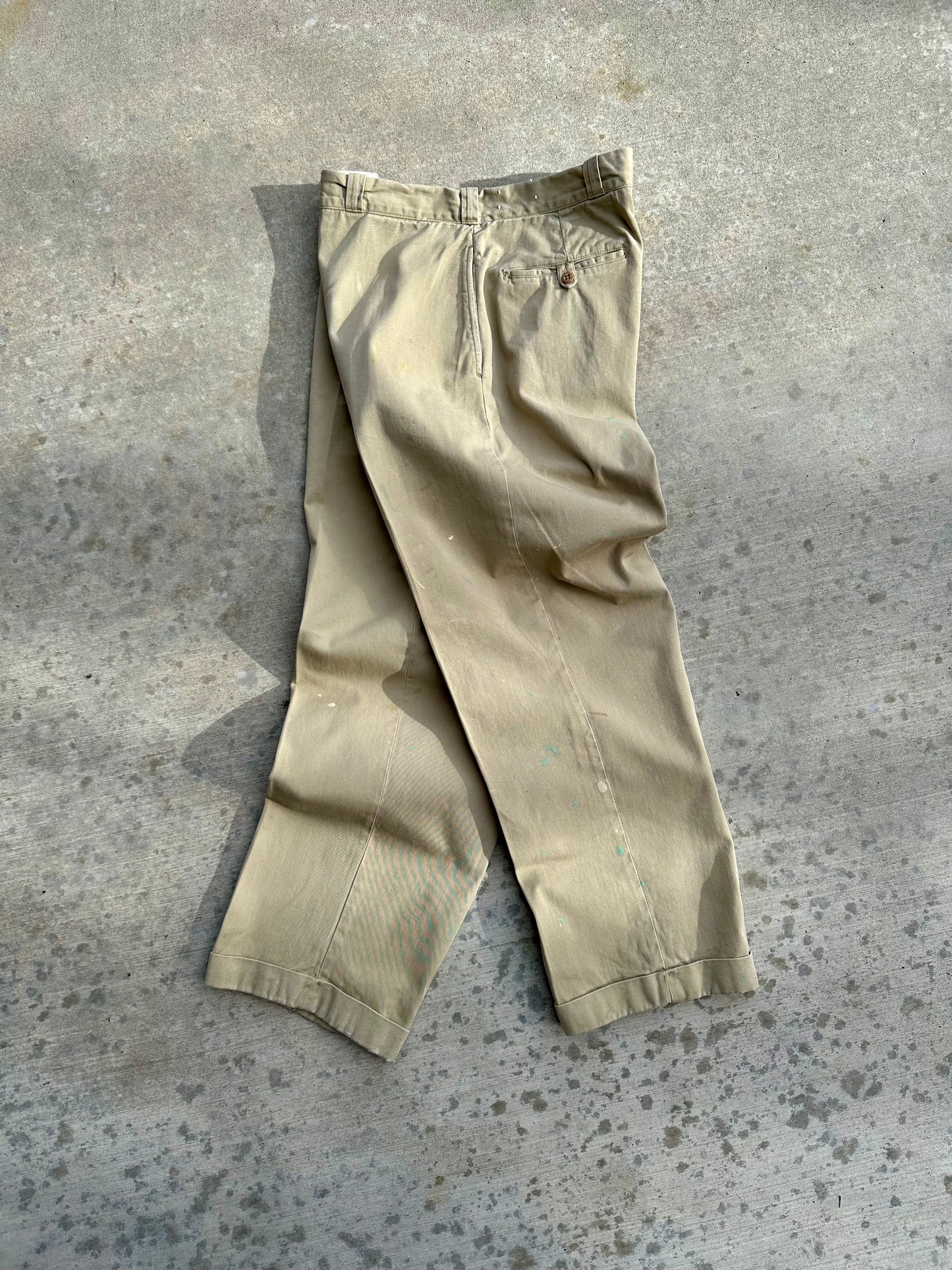 50’s POWR HOUSE Sanforized Vat Dyed Sail Cloth Chinos (Men’s 35x28.5 / Women’s 34)