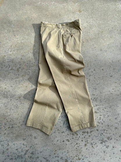 50’s POWR HOUSE Sanforized Vat Dyed Sail Cloth Chinos (Men’s 35x28.5 / Women’s 34)