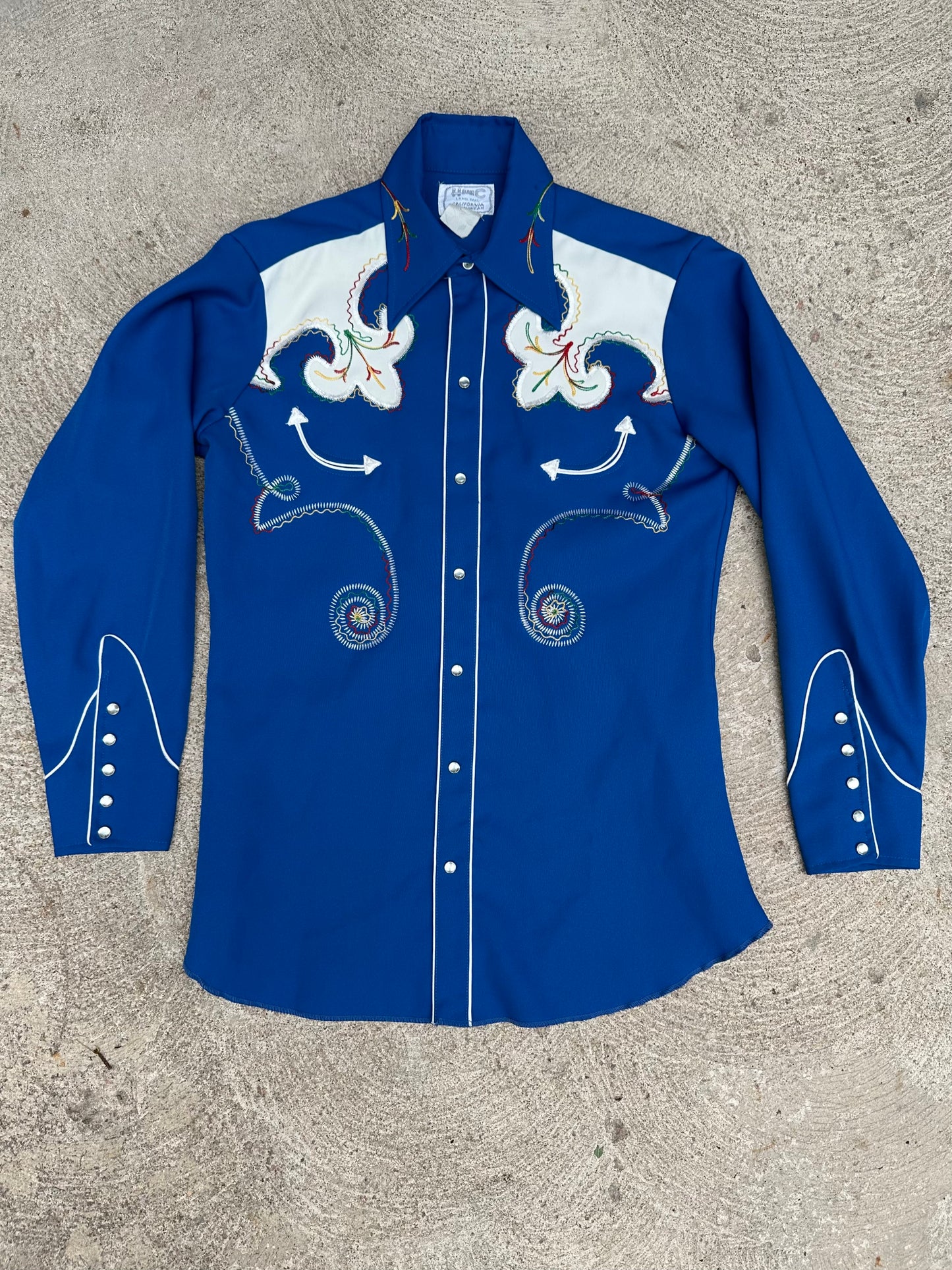 70’s H Bar C Ranchwear Roy Rogers Arrowhead Embroidered Pearl Snap Shirt (Unisex L)
