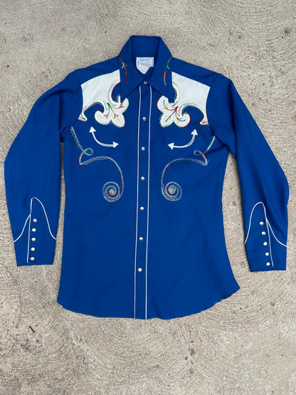 70’s H Bar C Ranchwear Roy Rogers Arrowhead Embroidered Pearl Snap Shirt (Unisex L)