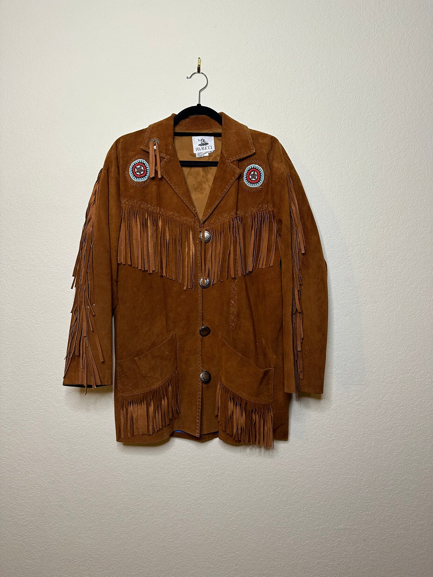 90’s Pia Rucci Beaded Suede Fringe Western Jacket (Women’s M/L)