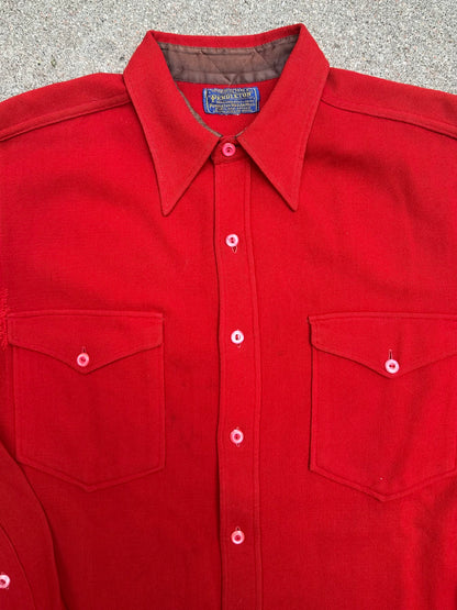 50’s Pendleton Wool Solid Red Western Shirt (Unisex L)