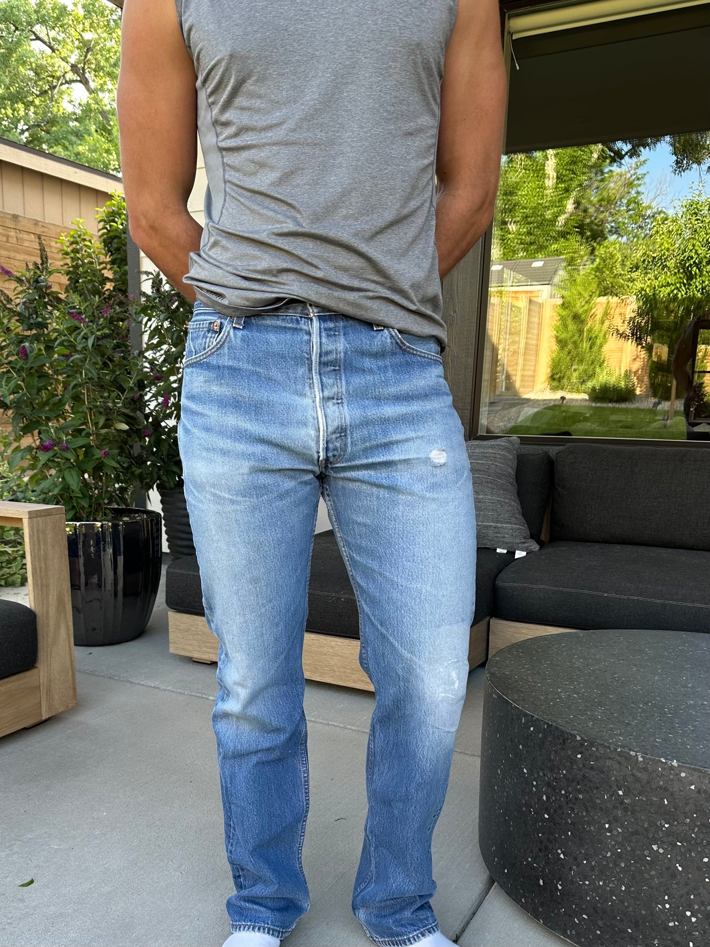 90’s Levi’s 501xx Distressed Jeans (Men’s 34x35 / Women’s 32)