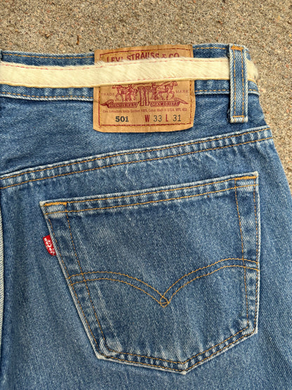 90’s Custom Cowhide Beaded Levi’s 501 Jeans (Modern 29/30)