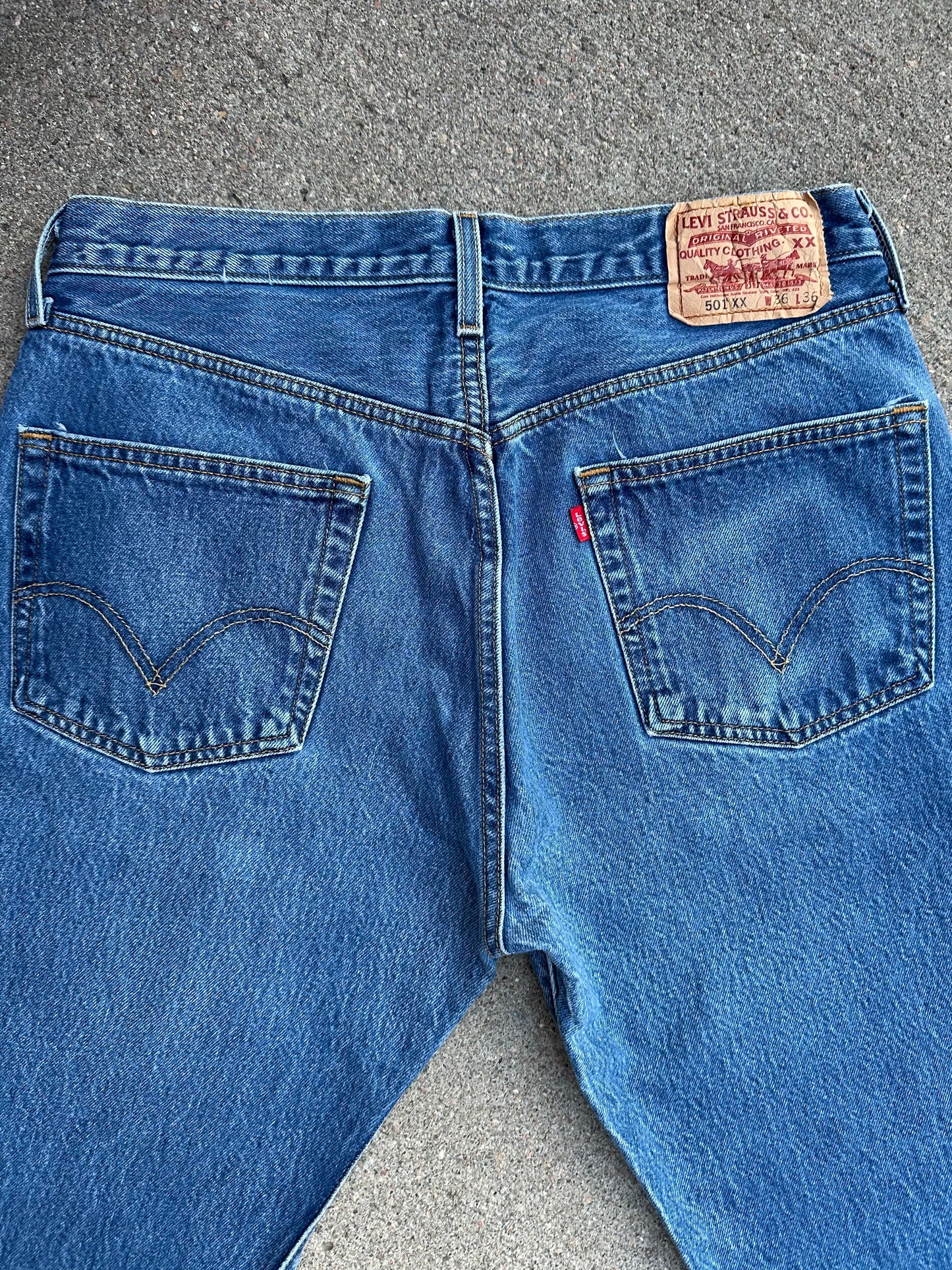 Y2K Levi’s 501XX STF Raw Denim Jeans (Men’s 33x33 / Women’s 31)