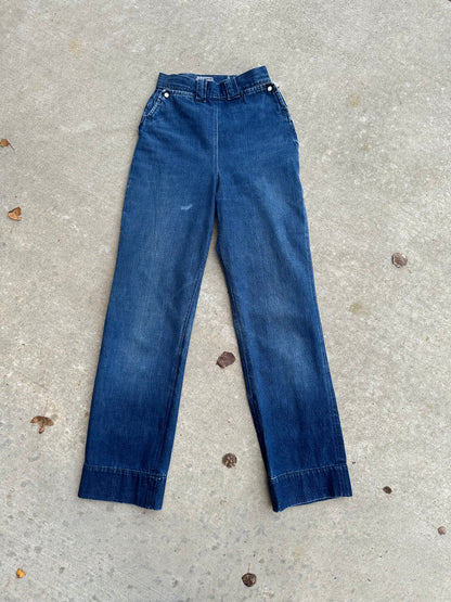 Rare 50’s LEVI’S Big E Western Side Zip Shorthorn Denim Pants (Women’s 24/25)