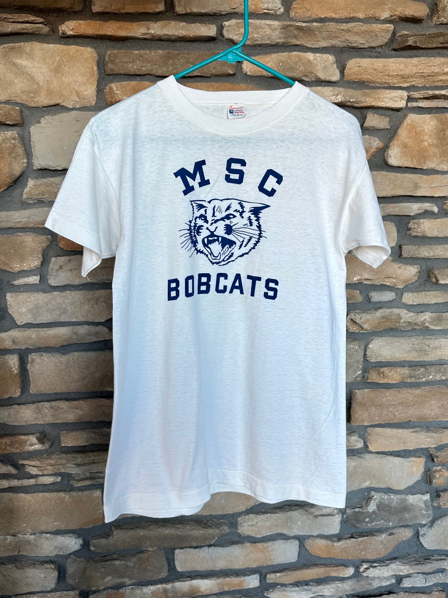 50’s Deadstock CHAMPION “Running Man” Montana State Bobcats Single Stitch Tee (Unisex M)
