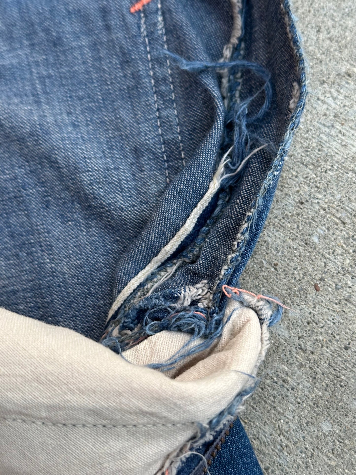 50’s LEE 101 Side Zip Shorthorn Hidden Selvedge Denim Pants (Women’s 25)