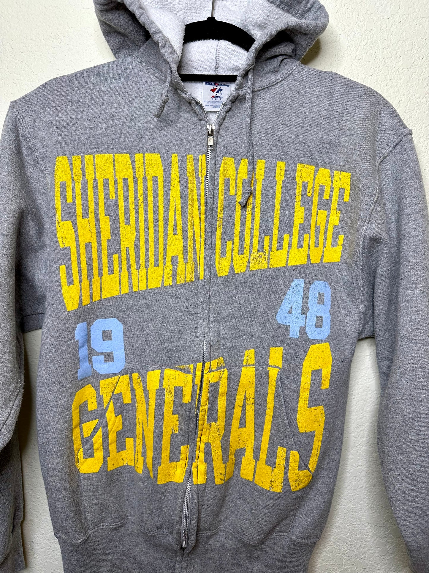 Y2K Sheridan College Generals Zip-Up Hoodie (Unisex S)