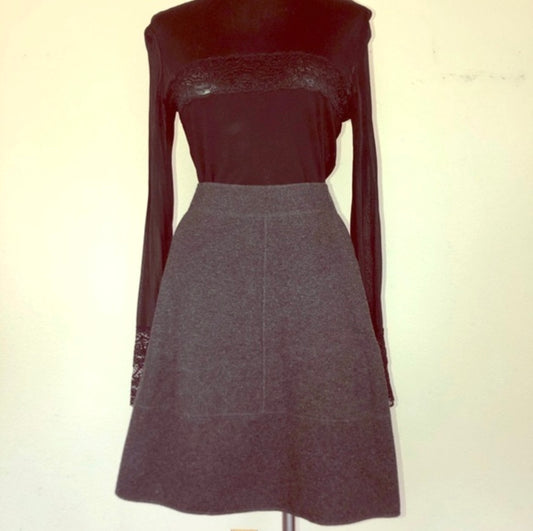 90’s Oscar de la Renta Cashmere Box Pleat Skirt (M/L)