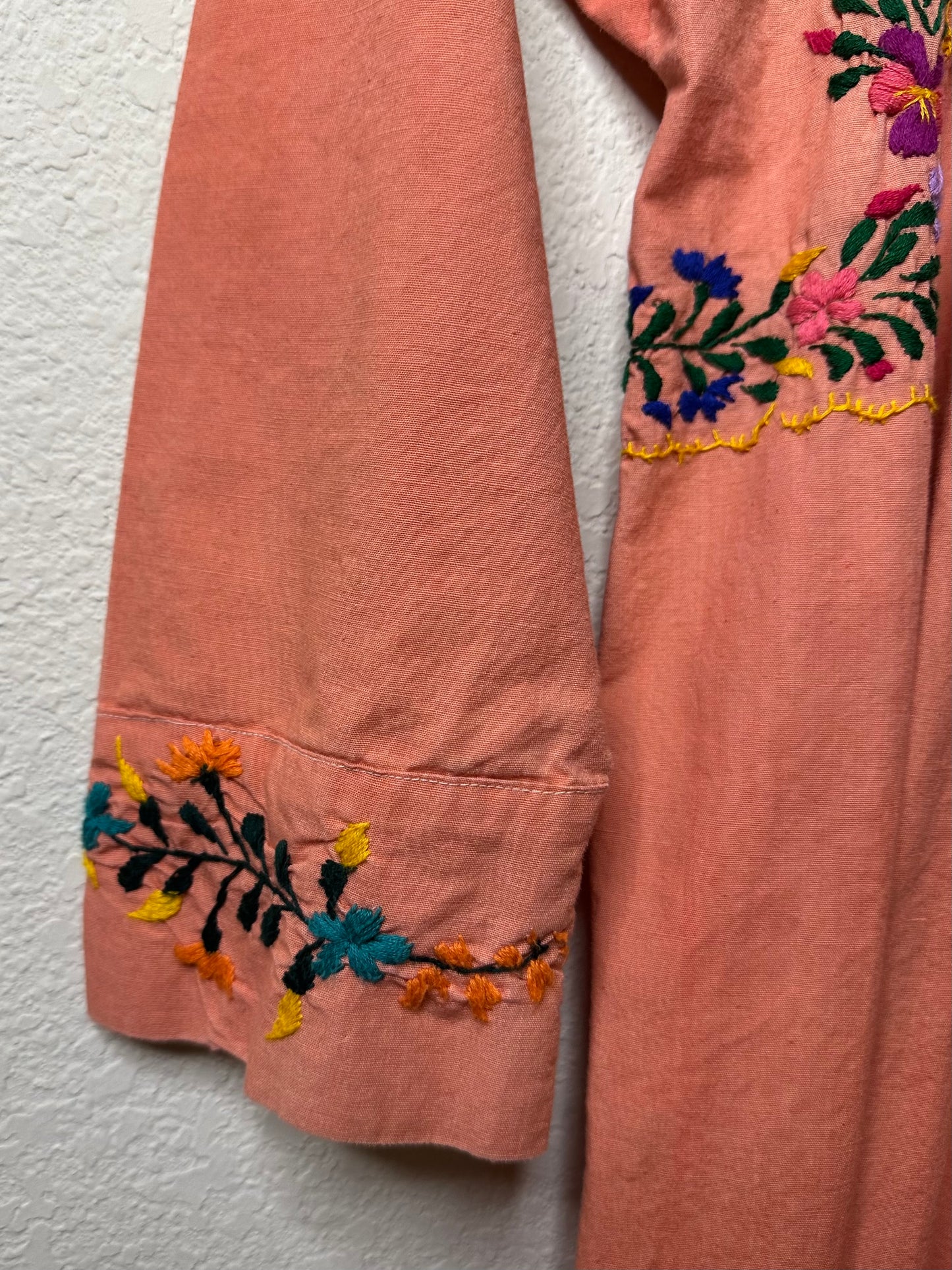 60’s Oaxacan Embroidered Cotton Maxi Dress (XS/S)