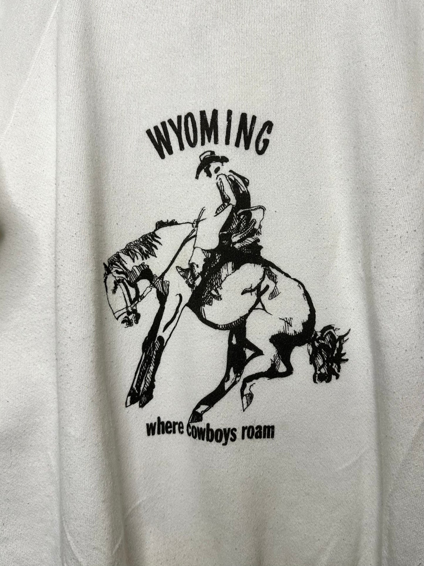 MCA Vintage Revival: 80’s “Wyoming Where Cowboys Roam” Raglan Sweatshirt - Custom Made (Unisex L)