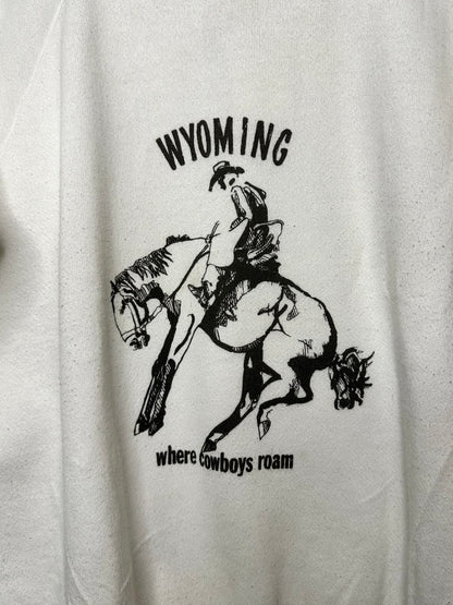 MCA Vintage Revival: 80’s “Wyoming Where Cowboys Roam” Raglan Sweatshirt - Custom Made (Unisex L)