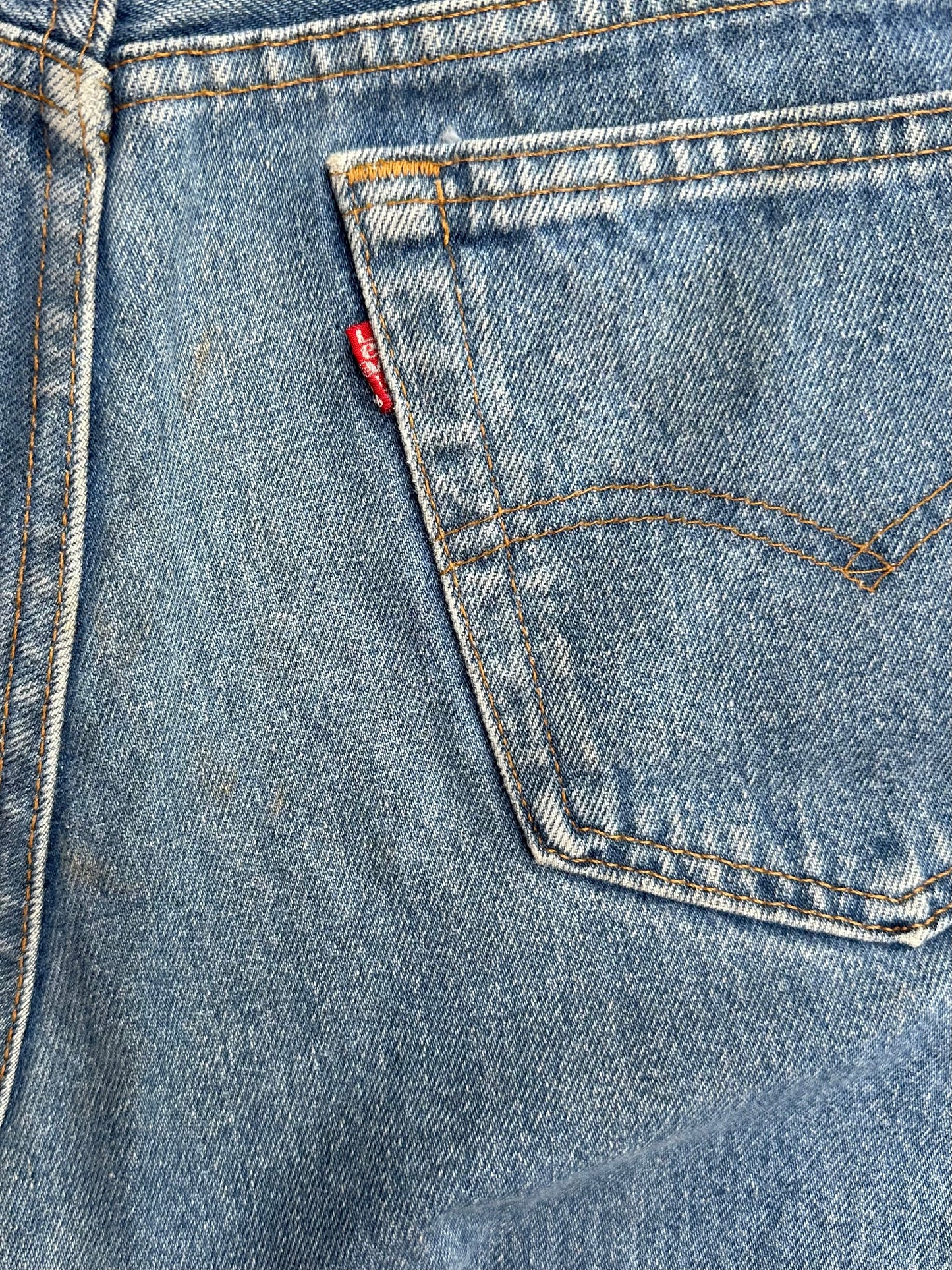 90’s Custom Beaded Waist Levi’s 501 Raw Crop / Capri Jeans (Modern 29/30)