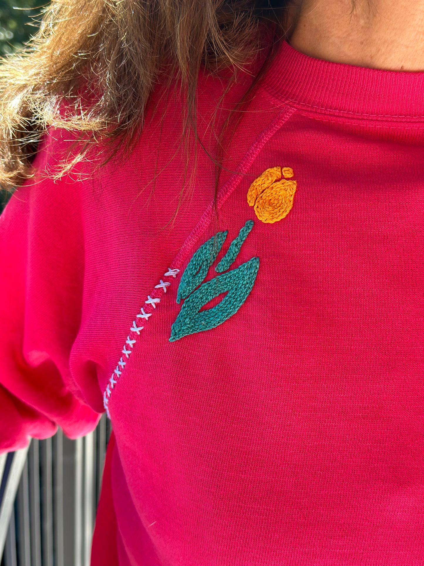 CUSTOM ORDER: Vintage Raglan Hand Embroidered Sweatshirt (Women’s S)