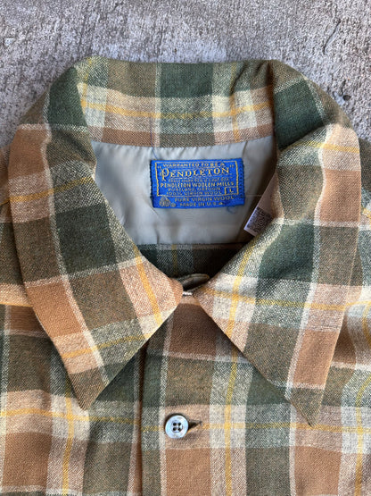 70’s Pendleton Loop Collar Plaid Wool Board Shirt (Men’s L)
